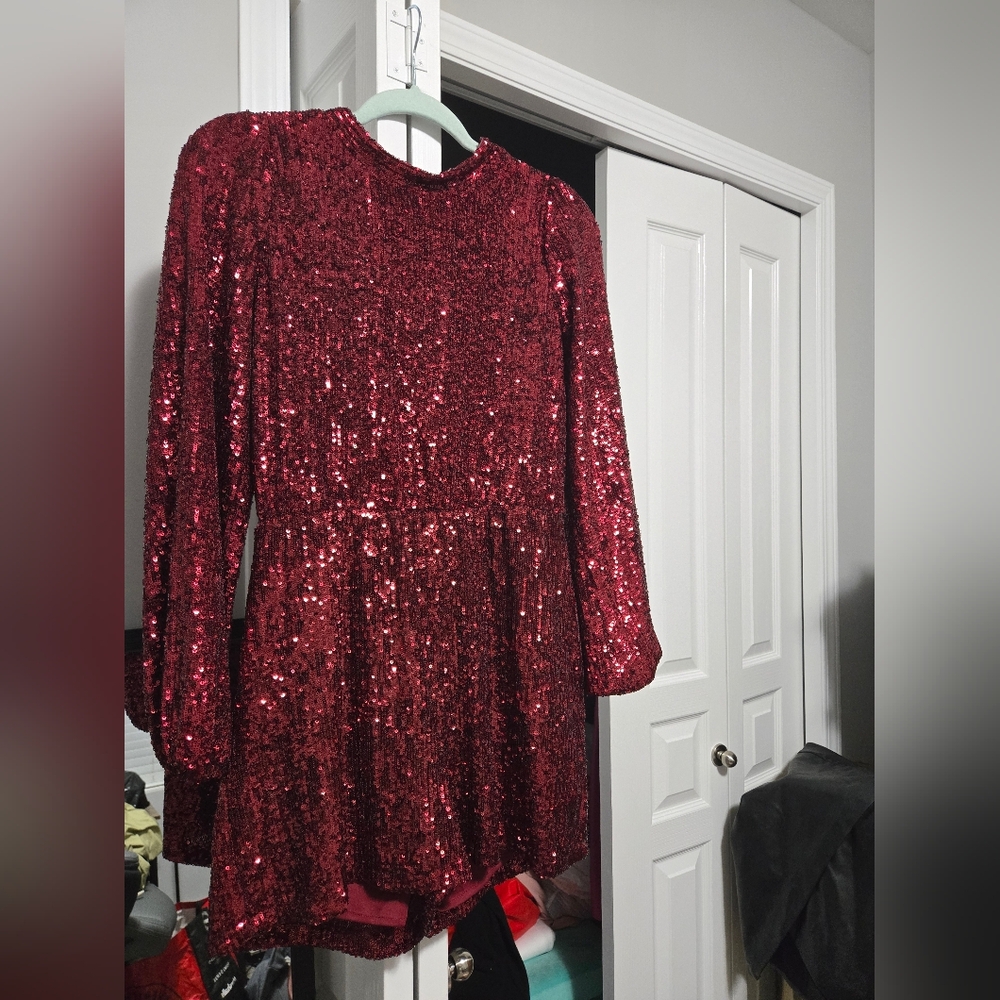 Red Sequin Dress